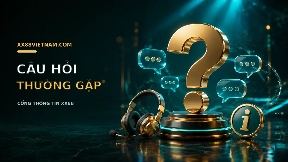 Dấu hỏi và tai nghe hỗ trợ minh họa cho câu hỏi thường gặp XX88