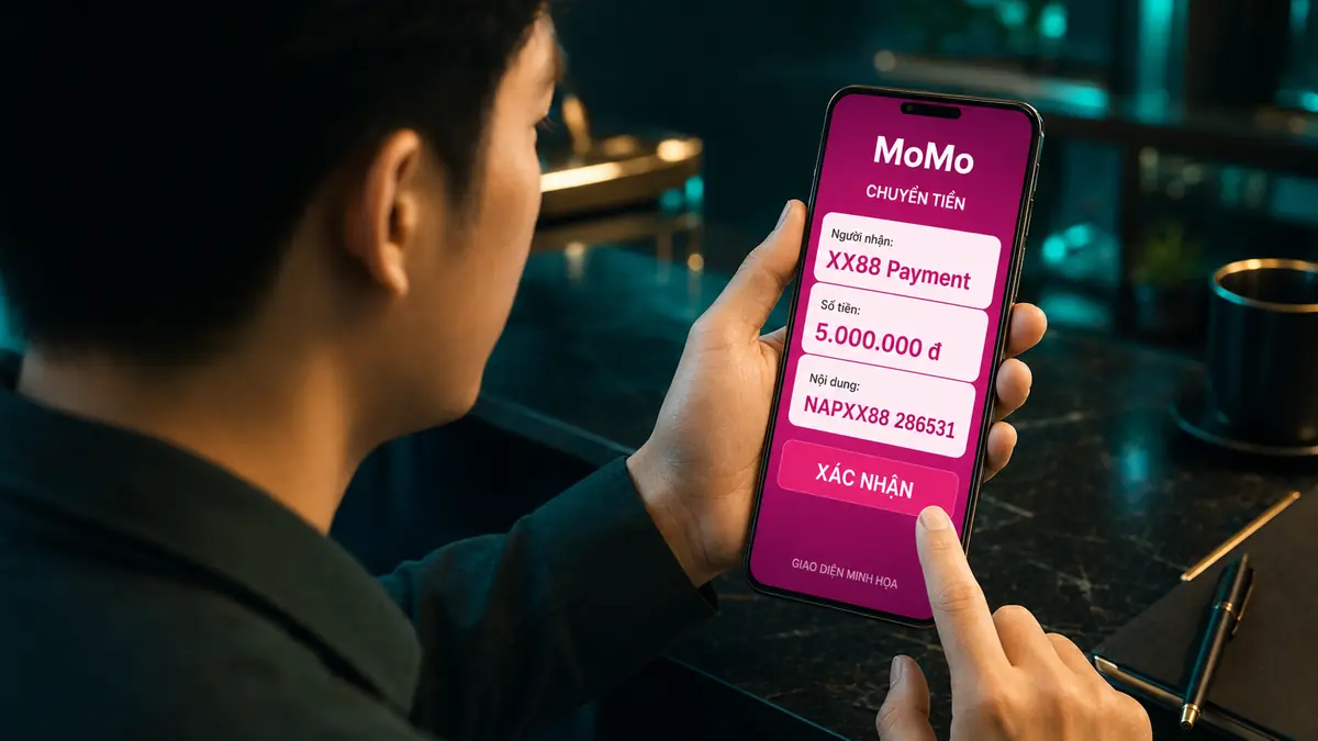 Người dùng chuyển tiền vào tài khoản XX88 qua ví MoMo