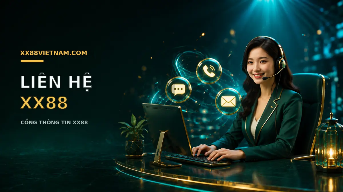 Nhân viên đeo tai nghe minh họa cho bộ phận hỗ trợ XX88